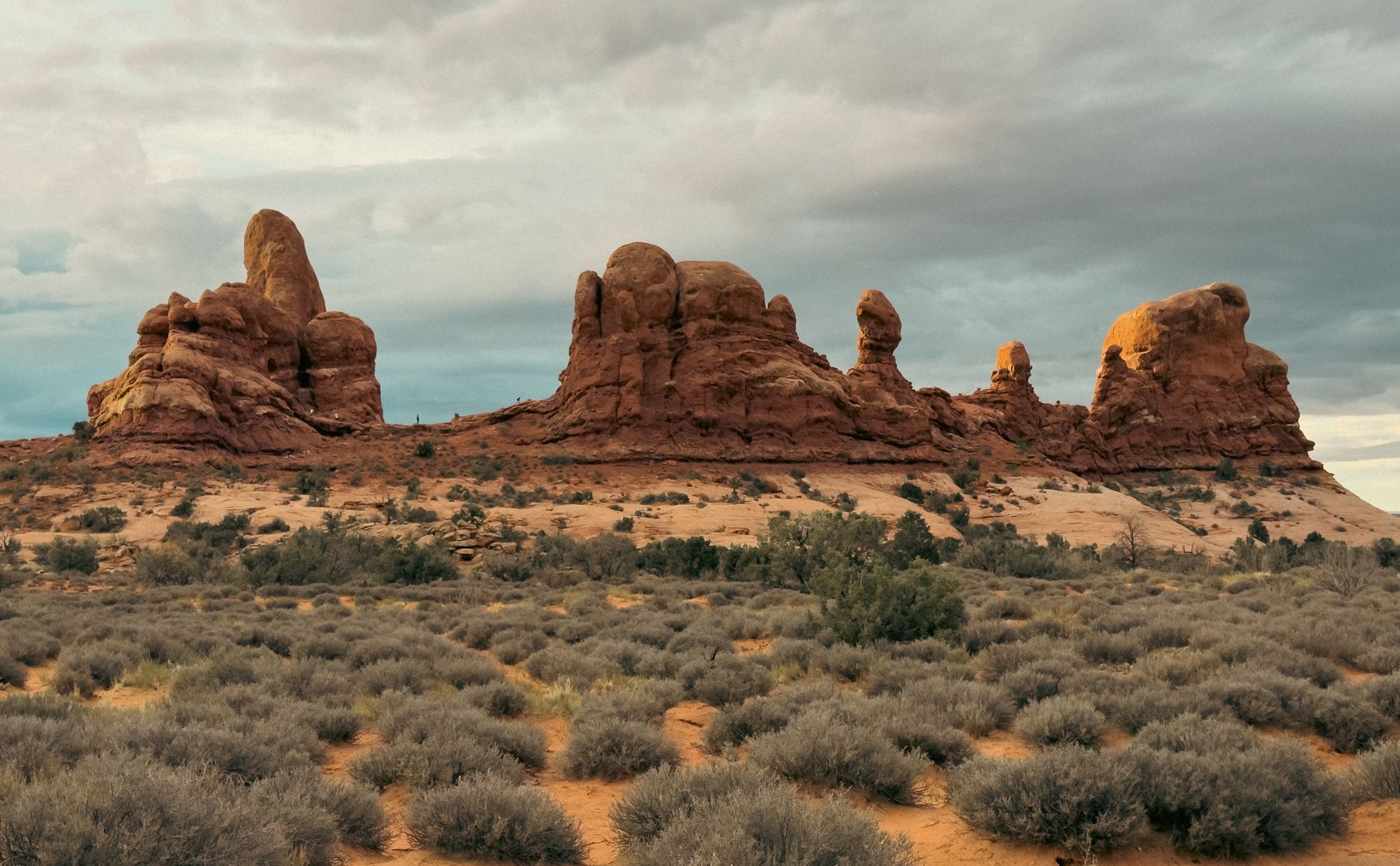 Desert Rock Formations and Scrub